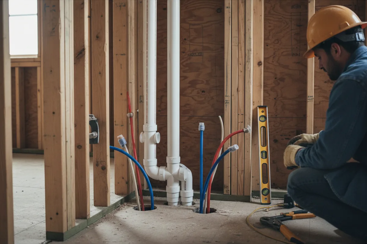 Drain and supply rough-in during Garbage Disposal Repair in Atlantic Beach